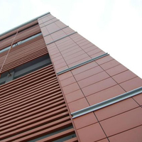 Baguettes verticales décoratives architecturales Togen en terre cuite rouge pour revêtement mural extérieur