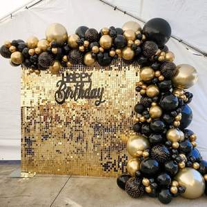 Festa celebrazione addio al nubilato addio al nubilato matrimonio 136 pezzi Kit decorazione palloncini in lattice cromato metallizzato <span class=keywords><strong>oro</strong></span> e nero fai da te - Product Image 1