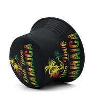 Venta caliente Sun Travel Outdoor Panama Cap Sombreros de pescador de doble cara Rasta One Love Letter Pattern Jamaica Printing Bucket Hat