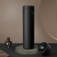 Nouvelle Arrivée 2026 – Bouteille d'eau isotherme intelligente personnalisable de 480 ml en acier inoxydable 18/8 à double paroi avec affichage de la température – Vente en gros