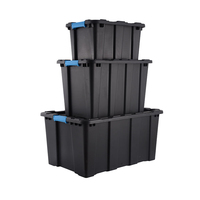 Conteneur de stockage en plastique robuste de 25 L, matériau PP avec poignée, sans BPA, empilable, caisse de stockage logistique, vente en gros
