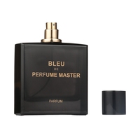 Flacons de parfum de luxe Bleu Man de 100 ml avec bouchon noir et carré doré de 30 ml