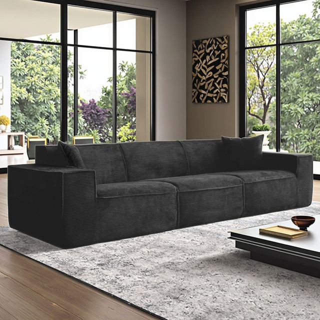 Factory Prices Comfortable Upholstered Modern Modular Sectional Compressed 3-seater Sofa for Villa Living Room