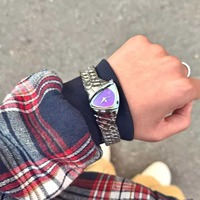 Montre en quartz Y2K Cyberpunk Dragon Scale avec cadran triangulaire irrégulier