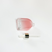 Bouteilles compte-gouttes en verre écologiques personnalisées 15/30 ml, carrées et plates, à fond épais, givrées mates pour cosmétiques