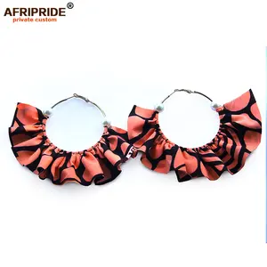 Perhiasan Fashion Kustom Baru Ankara Kain Cetak Katun Anting Hawaii Buatan Tangan Anting Afrika untuk Wanita