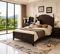 Lit moderne en pin massif avec tête de lit capitonnée, écologique, taille spéciale, mobilier de chambre pour hôtel, villa, appartement