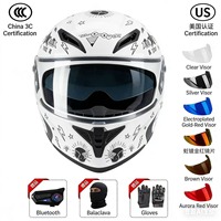 Casque de moto modulaire à visière relevable certifié DOT avec fermeture rapide, nouveau casque moto