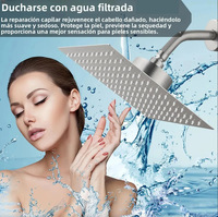 Cabezal de Ducha de Lluvia de Acero Inoxidable Premium, Alta Presión, Cuadrado de 8 Pulgadas, con Filtro, Antioxidante, para Mejorar el Baño