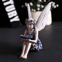 Figurines de fées miniatures en résine bon marché, peintes à la main, pour la décoration artistique de jardin, patio, extérieur, aménagement paysager, pelouse