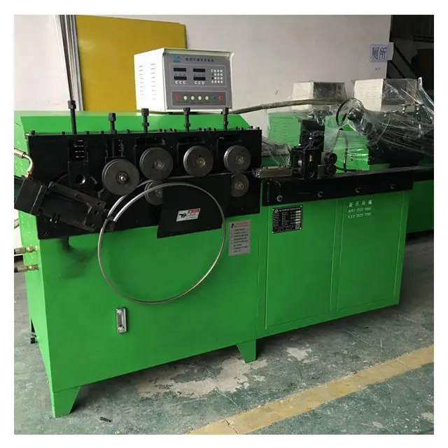 Automatic straight line wire feed forming cut off record number steering wheel ring machine