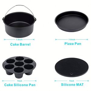 Accessoires de cuisson 15-en-1 : Panier à gâteau, Plaque à pizza, Double grille, Outils de cuisson, Plaque à pizza, Support pour brochettes en acier, Accessoires pour friteuse à air - Product Image 4
