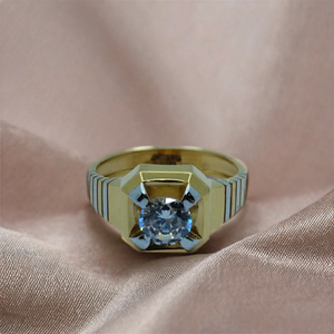 Elegant 22K Gold <b>Mens</b> <b>Ring</b> with Diamond Hexagon Setting Classic Designer Finger <b>Ring</b> for <b>Men</b> Luxury Jewellery - Product Image 3