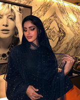 Concevez Votre Propre Abaya Dubaï 2026 - Robe Abaya Islamique Musulmane d'Arabie Saoudite Noire Scintillante du Golfe