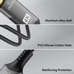 <span class=keywords><strong>Cable</strong></span> DisplayPort <span class=keywords><strong>1.2</strong></span> a HDMI 2.0 de 4k 60hz, Aleación de Aluminio y Trenzado de Nailon, 1m/2m/3m, para Juegos, Cine en Casa, TV - Product Image 2