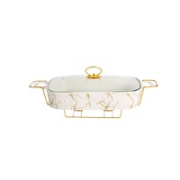 Plats Chauffants de Luxe en Céramique Dorée pour Buffet - Nouveau Design, Offre Spéciale pour Traiteur