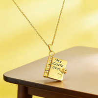 LUOYUNE Vente en gros Collier pendentif en acier inoxydable en forme de carnet ouvrable, breloque cœur or et argent, cadeau pour couple