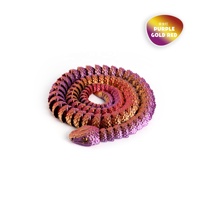 Juguete Antiestrés de Serpiente Articulada de 82 cm, Impresa en 3D, Material PLA, Duradera, con Degradado Azul-Verde, Modelo de Reptil Realista, Diseño Moderno