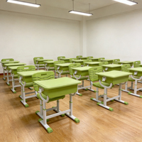 Ensemble de chaise et de bureau d'écolier ergonomiques en plastique, design moderne, hauteur réglable, pour les écoles - Vente en gros directe d'usine