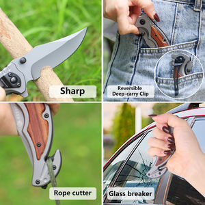 Couteau de poche pliant coupe-ceinture de survie/brise-verre lame 3Cr13 couteau de survie pour l'extérieur vente en gros - Product Image 5