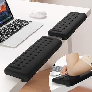 Soporte de Muñeca en Forma de L de Alta Calidad, 2 Piezas, para Borde de Escritorio, Color Negro, Embalaje para Envío por Correo - Product Image 1
