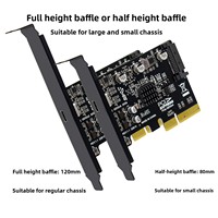Tarjeta de Expansión Adaptadora PCI-E 1X con Conector USB 3.2 Tipo-A + Tipo-C + 19 Pines a 5 Gbps con Alimentación SATA de 15 Pines