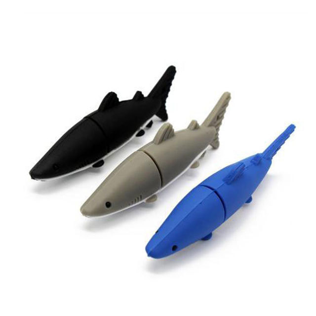 3D Cartoon Shark USB Flash Drive 2.0 1GB 2GB 4GB 8GB PVC Pen Drive 3.0 16GB 32GB 64GB Funny Gift Memory Stick