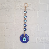 Fait à la main grand bleu Nazar turc grec Protection amulette porte-bonheur verre mauvais œil suspendu ornement pour la maison