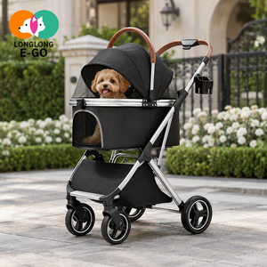 <span class=keywords><strong>Poussette</strong></span> pliable à quatre roues pour animaux de compagnie, cabine détachable, tissu Oxford épais, résistant aux rayures et à l'usure, chariot pour chiens et chats, pour les sorties en plein air - Product Image 1