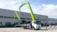 Camion pompe à béton Nongjian 47m, directement de l'usine, avec châssis FAW pour la construction urbaine et les travaux d'agglomération de béton