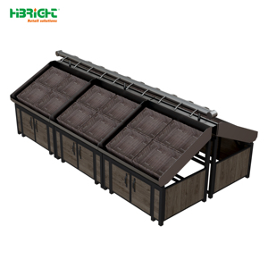 Étagère de présentation de fruits et légumes en bois Highbright, directement de l'usine, pour supermarchés et épiceries - Product Image 2