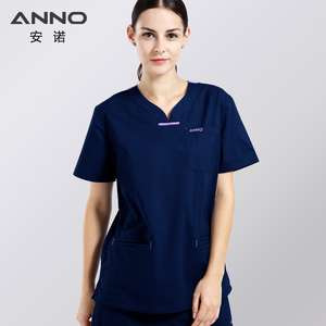 ANNO Design Ensemble de gommage médical extensible et élégant pour femmes Uniformes hautement tissés Tissu Confortable Spandex Médecin de l'hôpital OEM - Product Image 4
