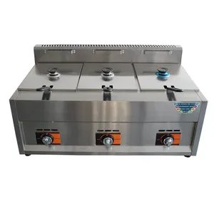 Approved Stainless Steel Counter Top Potato Chips Donuts Gas Deep Fryer Gas Chicken Pressure Fryers for Sale