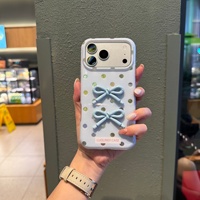 Étui de téléphone DIY à pois fait main pour iPhone 18 Pro Max, coque de téléphone portable, design mignon avec protection à 360 degrés, pour filles