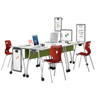 Table de formation pour réunion de bureau d'université d'école pliable mobile en bois de conception moderne