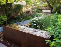 Table d'Eau en Acier Corten, Décoration de Jardin, Fontaine d'Eau pour Extérieur