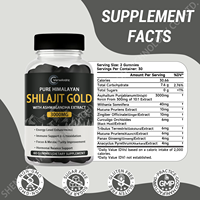 Compléments alimentaires OEM Shilajit Gold de l'Himalaya sans sucre, sans gluten, gommes naturelles pour adultes, Ashwagandha, énergie, vitalité, soutien immunitaire