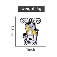 Ne pas arrêter Meow émail broche Freddie plomb chant dessin animé chat broche revers Badge bijoux cadeau pour les Fans en gros