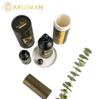 Flacon compte-gouttes en verre de luxe personnalisé de 50 ml et 100 ml avec emballage cylindrique