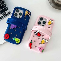 Coques de téléphone portable 3D DIY tendance pour iPhone 11-17 Pro Max, dessins animés amusants, silicone souple, découpes, breloques compatibles