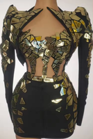 Soutien-gorge à paillettes Top Mini jupes DJ chanteur danseur scène Performance Costume femmes Sexy boîte de nuit tenue ensembles