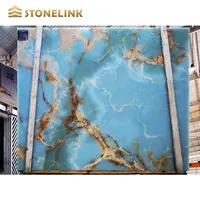 Blauer Onyx-Marmor blockiert alle Naturstein platten polierter geschliffener Stein