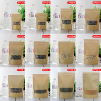 Sacs de conservation alimentaire refermables en papier kraft brun avec fermeture éclair, plusieurs tailles, thermoscellables, avec fenêtre transparente