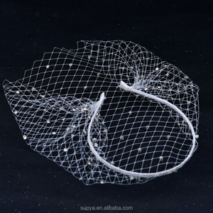 Diamond <strong>Veil</strong> Mesh Hairband Black White <strong>Bridal</strong> Headdress Crystal Dance Party Accessories Wedding Rhinestone <strong>Bridal</strong> <strong>Headband</strong> - Product Image 3