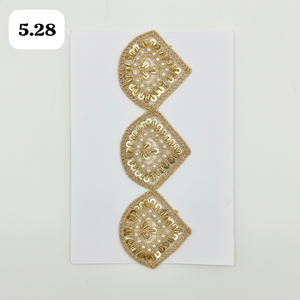 Handcrafted Eco-Friendly <b>Beaded</b> Lace <b>Trim</b> for Bridal Wear <b>Beaded</b> Lace Patch Floral Pearl Stone Beads for DIY Fashion Cloth - Product Image 1