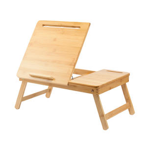 Vassoio <span class=keywords><strong>da</strong></span> Letto per Computer - Tavolino in Bambù - Tavolino Pieghevole - Supporto per Smartphone e Tablet - Per Compiti e Studio - Product Image 1