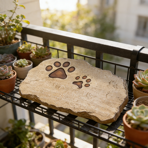 Pierre commémorative personnalisable en résine avec empreinte de patte d'animal – Design gravable, idéale <span class=keywords><strong>pour</strong></span> <span class=keywords><strong>marqueur</strong></span> de jardin et souvenir commémoratif <span class=keywords><strong>pour</strong></span> chien/chat - Product Image 2