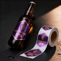 Étiquette en feuille d'or personnalisée gaufrage rouleau d'autocollant de vin en métal auto-adhésif pour bouteilles de vin privées pour usage alimentaire emballées dans des cartons