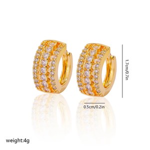 Boucles d'oreilles en zircon mosaïque <span class=keywords><strong>de</strong></span> haute qualité et bon marché, petites boucles d'oreilles créoles tendance - Product Image 4