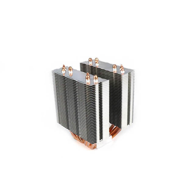 Aluminum  Radiator PC CPU Cooler 2 Tower Fan flat Heat Sink with 6 Copper Heat Pipe